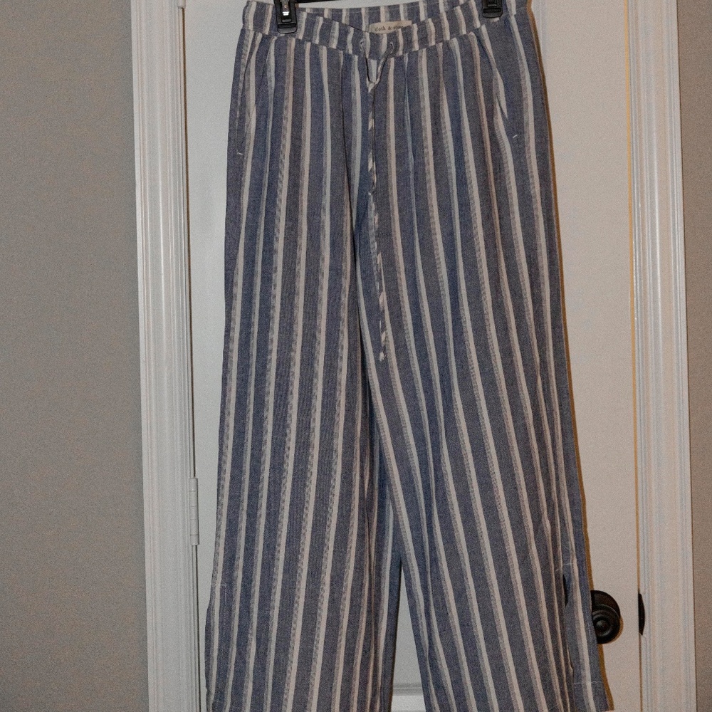 Blue Stripped Stretchy Pants